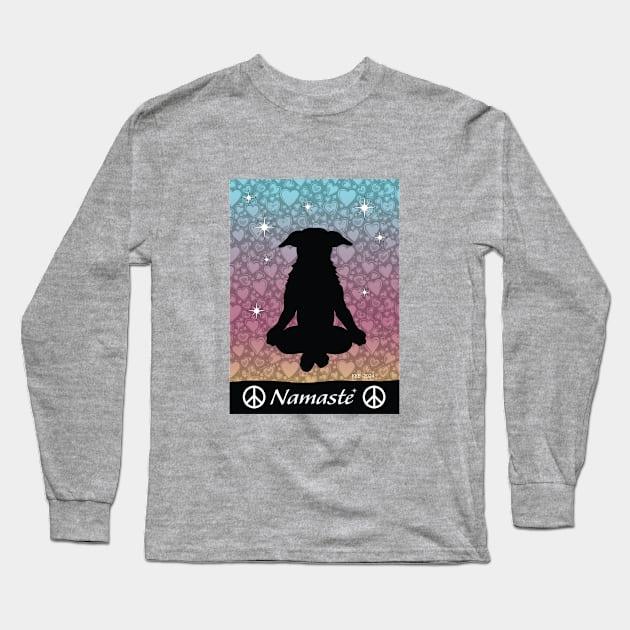 Namaste Dog Long Sleeve T-Shirt by KKE Design and Illustration (kerbdawgz)